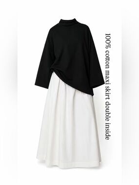 100% COTTON MAXI SKIRT | DOUBLE LAYER | MODEST A-LINE SKIRT WITH POCKETS